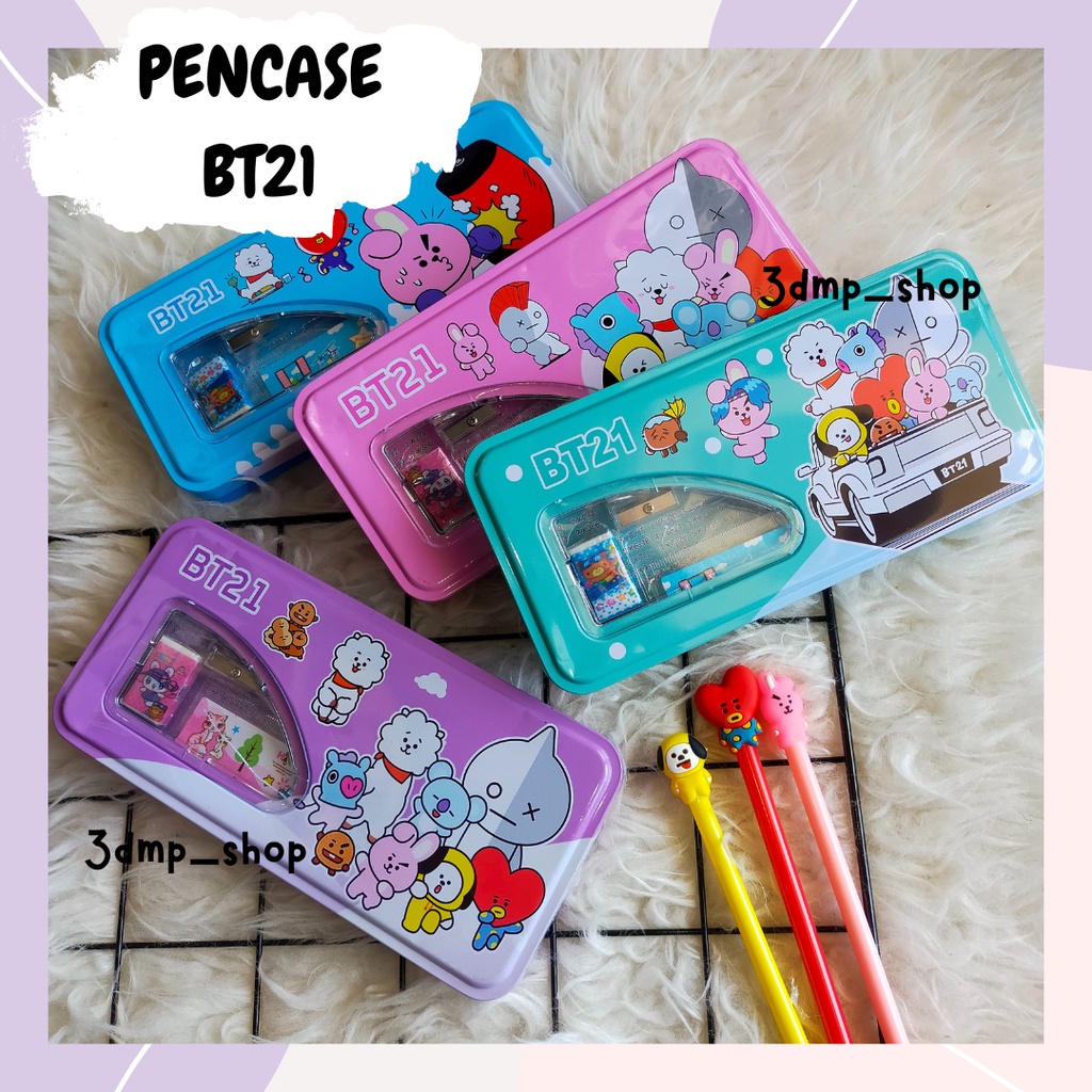 Pencase Pencil case tempat pensil bt21 bts lengkap