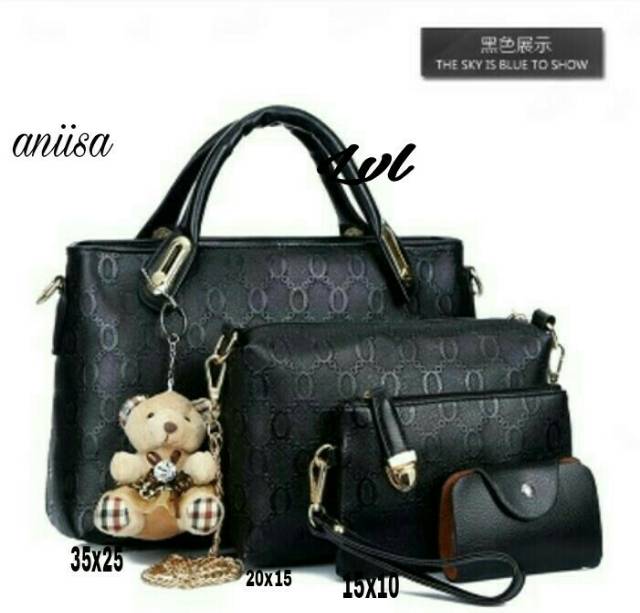 Fashion handbag 4in1 aniisa/fashion wanita /tas handbag 1set murah