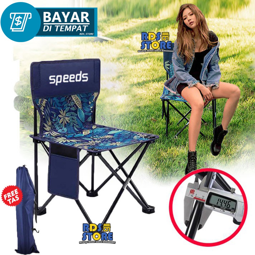 kursi lipat portable speeds 031 11 12 13 14 bangku camping outdoor naik gunung   folding chair stool