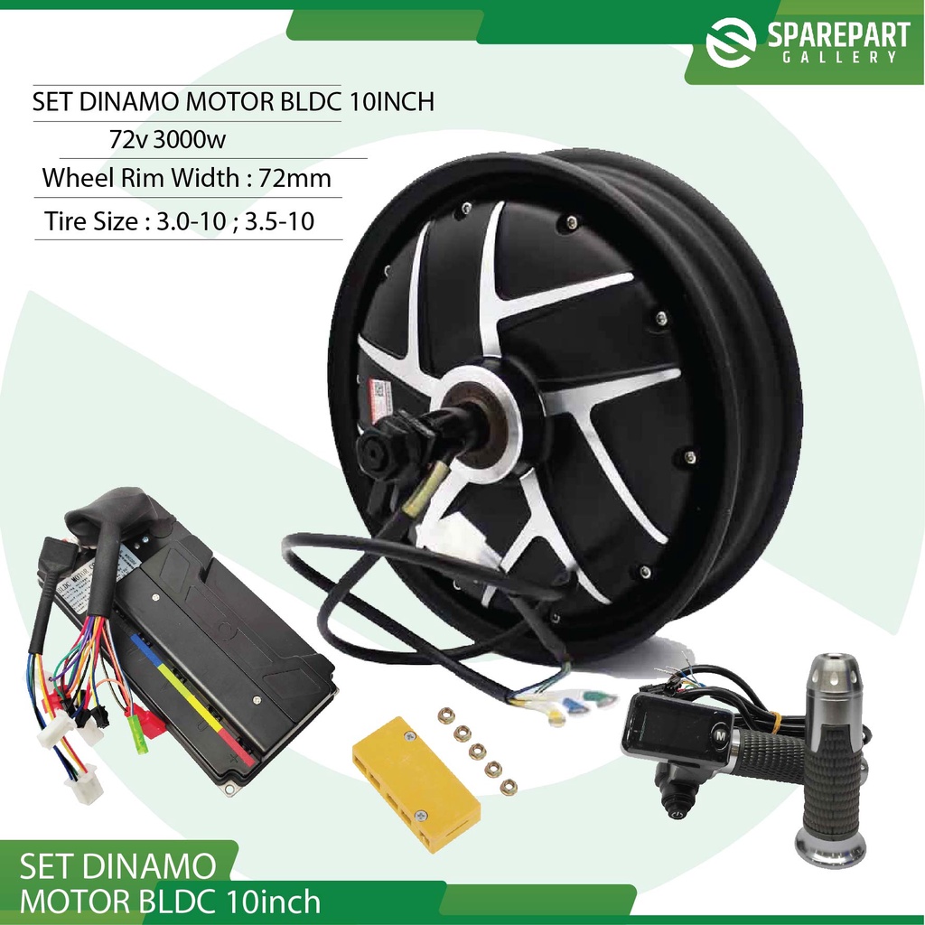 Set Dinamo bldc 10inch 72v3000w electric scooter hub motor ring10&quot;