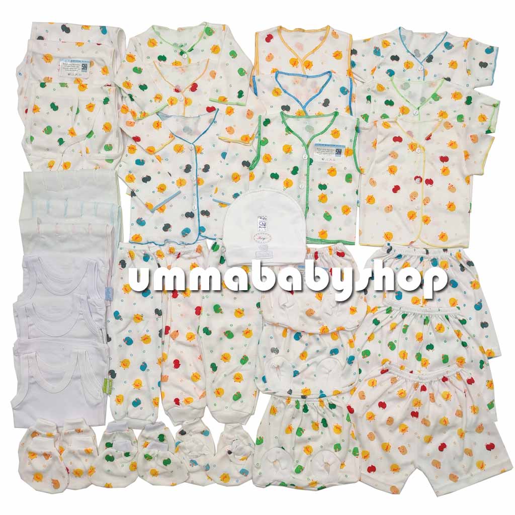 PREMIUM Perlengkapan Bayi Lahir Paket Newborn Kado Setelan Baju Celana Popok Gurita Singlet SNI Gift