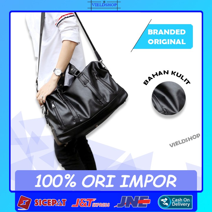 J9 TAS TRAVEL TRAVELING BAG TRAVELLING OLAHRAGA KULIT IMPORT ORIGINAL BRANDED PRIA COWOK COWO