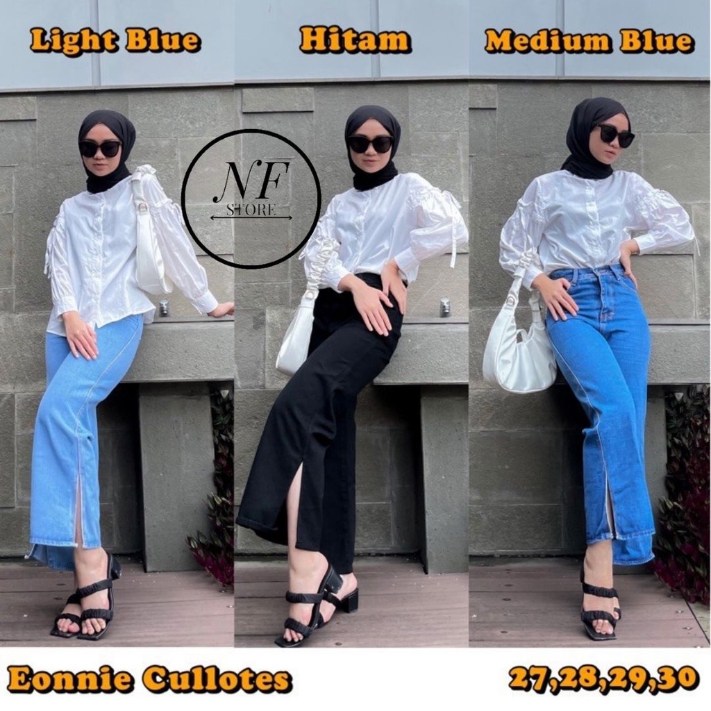 KULOT JEANS BELAH SAMPING PREMIUM / CELANA KULOT HW BELAH JEAN TEBAL / HIGHWAIST KULOT JEANS WANITA EONNI / Kulot Jeans Hight Waist Premium// Kulot Jeans HW Wanita