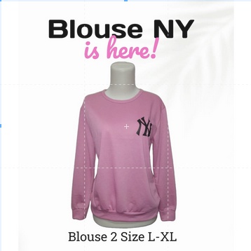 Atasan Pakaian Wanita Terbaru Import Blouse NY Lengan Panjang Ukuran Jumbo Model kekinian Matt Babyterry Good Quality