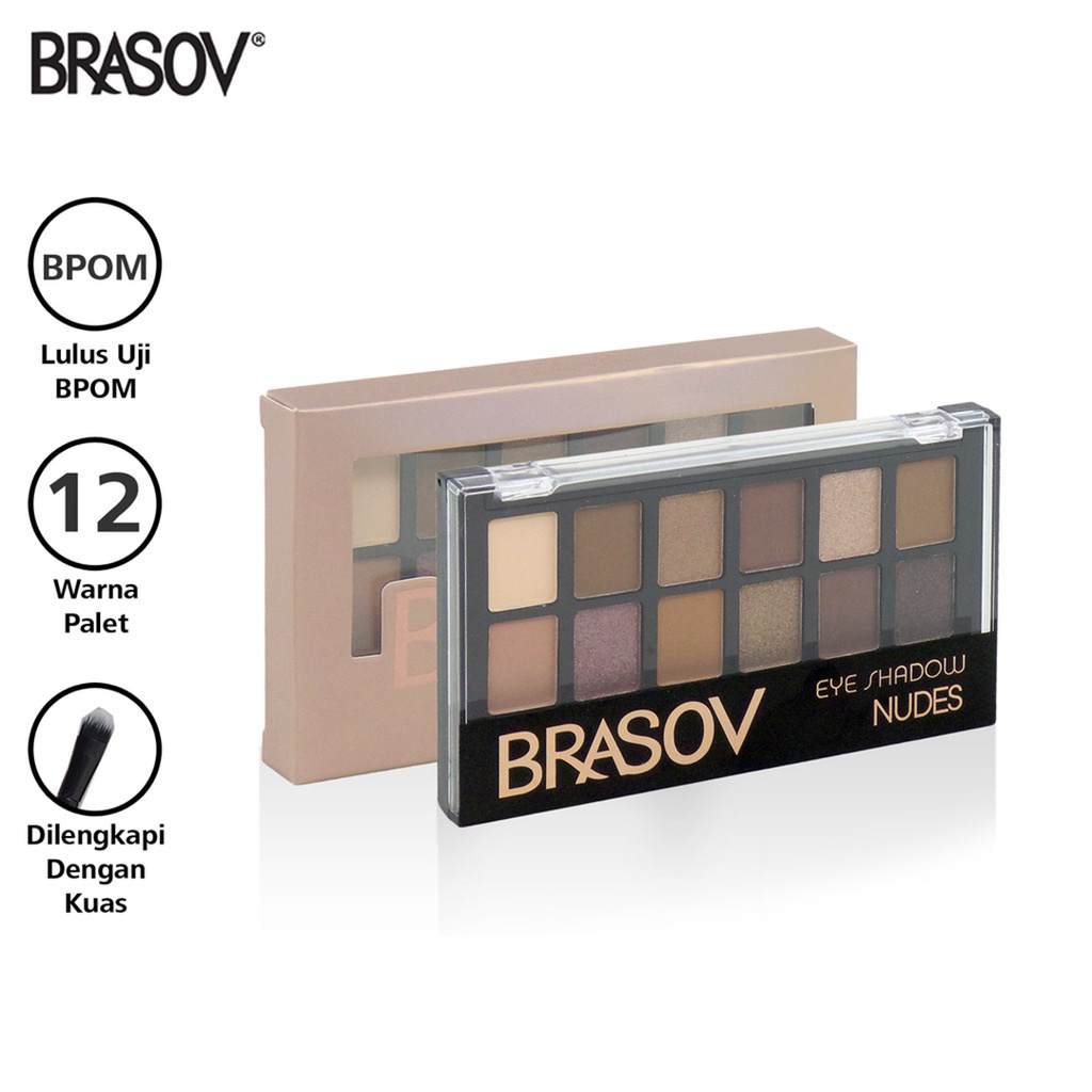 ❤ BELIA ❤ BRASOV Eyeshadow Nudes | 12 Colors warna | palet eye shadow BPOM