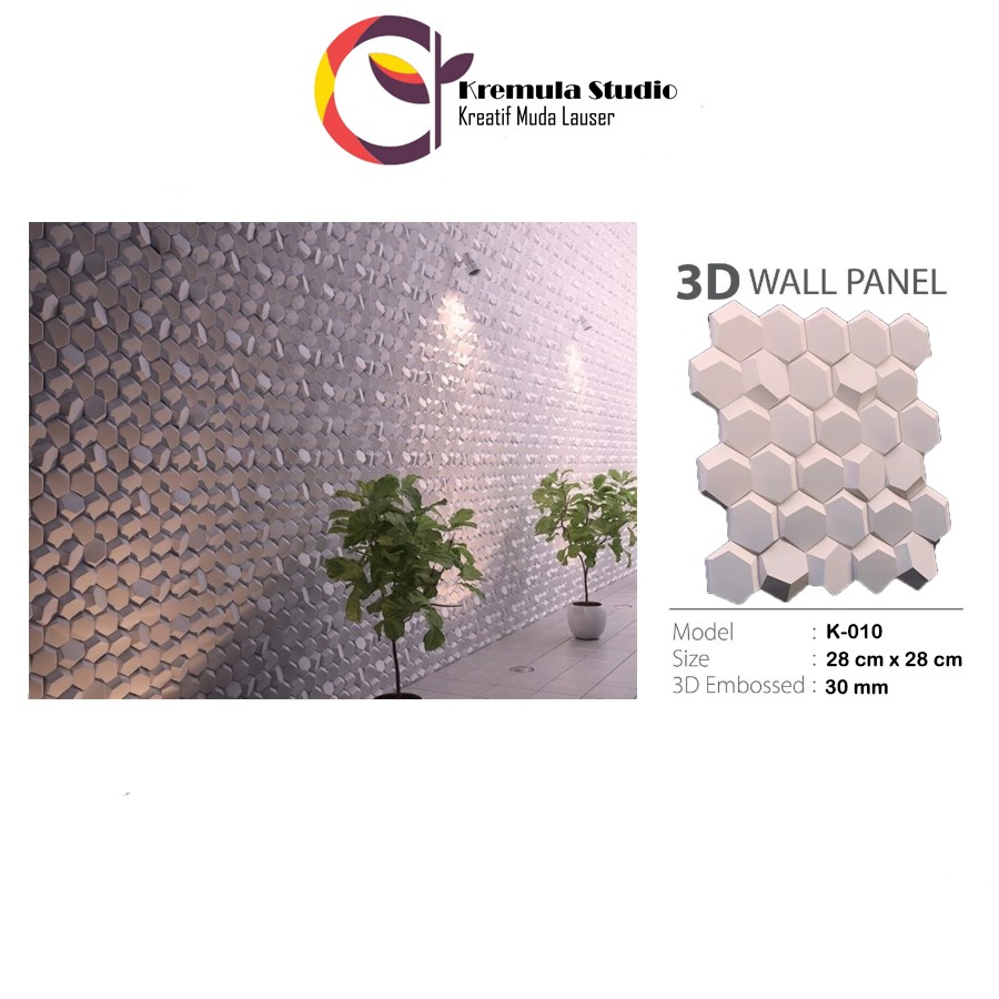 Wallpaper dinding 3D Panel Gypsum dan Semen