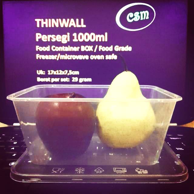 Thinwall persegi 1000ml min.25set/OTI Pack/tahan freezer & microwave