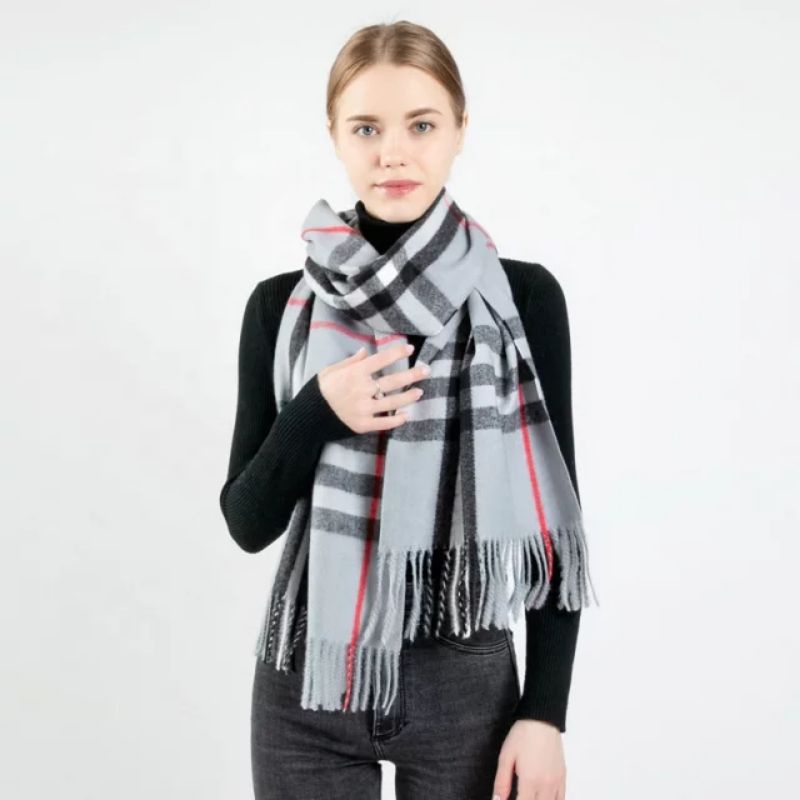 SYAL&amp;SCARF BUR BERY KOTAK CASHMERE IMPORT/SELENDANG MUSIM DINGIN