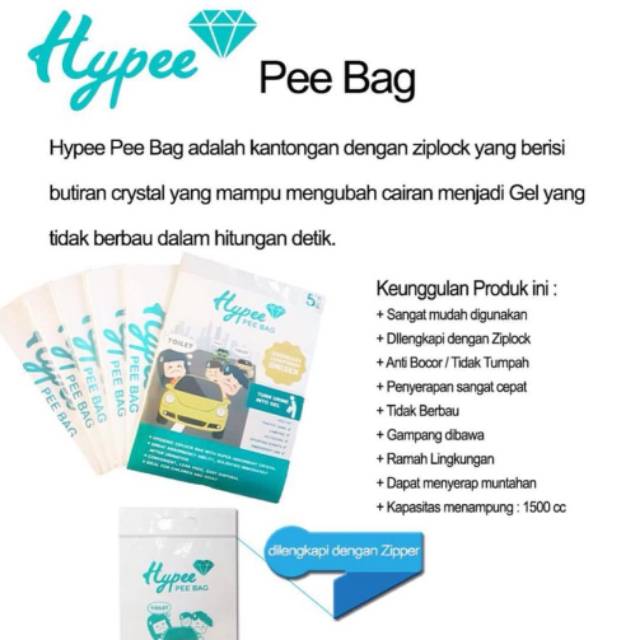 HYPEE PEE BAG hypee BIDET Kantong Urine Bag for untuk traveling tempat kencing emergency