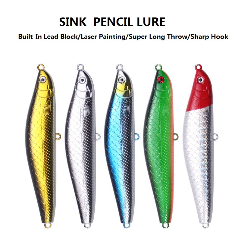 1Pc Umpan Pancing Minnow Fishing Lure Bentuk Pensil 8.5cm 12g Dengan Kait Tajam Untuk Memancing Ikan Mas