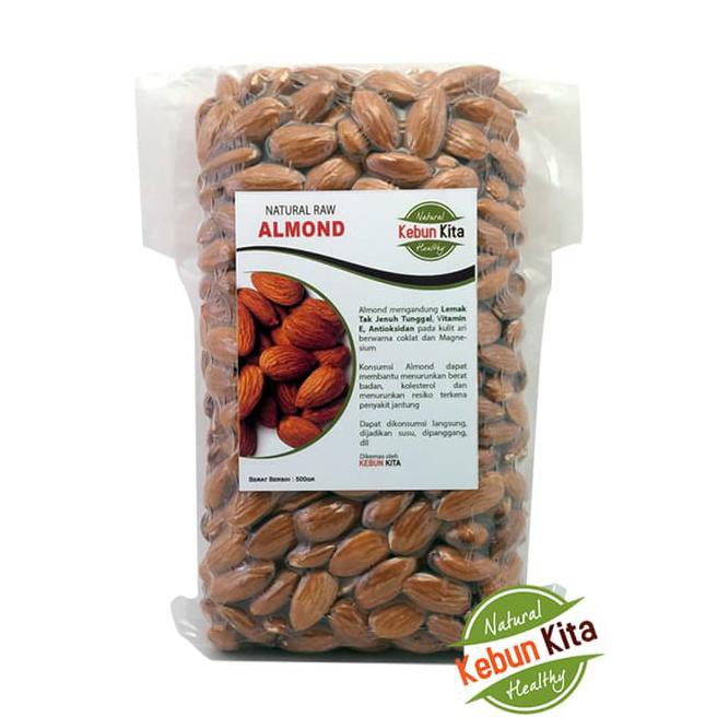 

hq9i kacang almond 500gr (natural raw almond) 3n1b