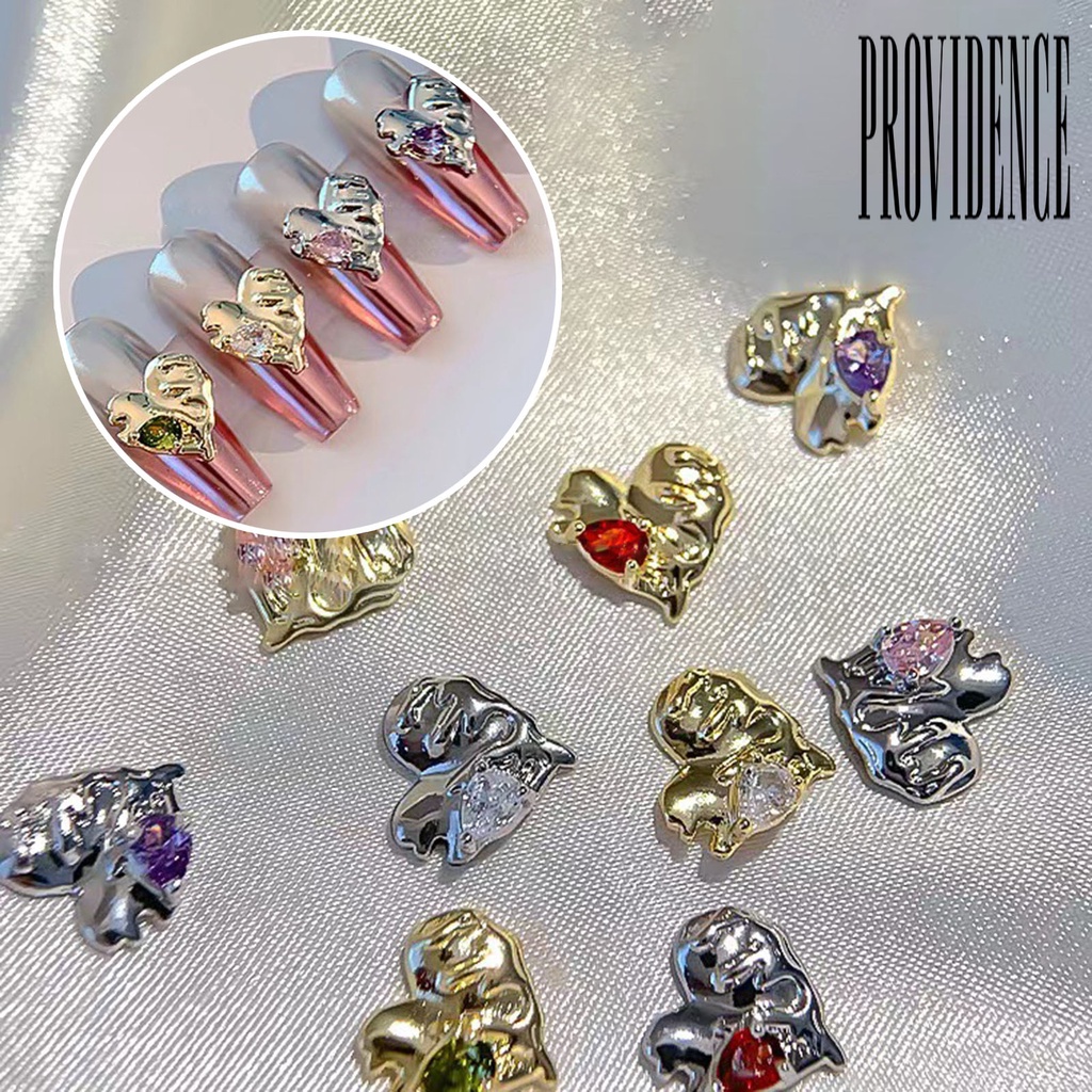 Providence 5Pcs / Set Berlian Imitasi Bentuk Hati Untuk Dekorasi Nail Art