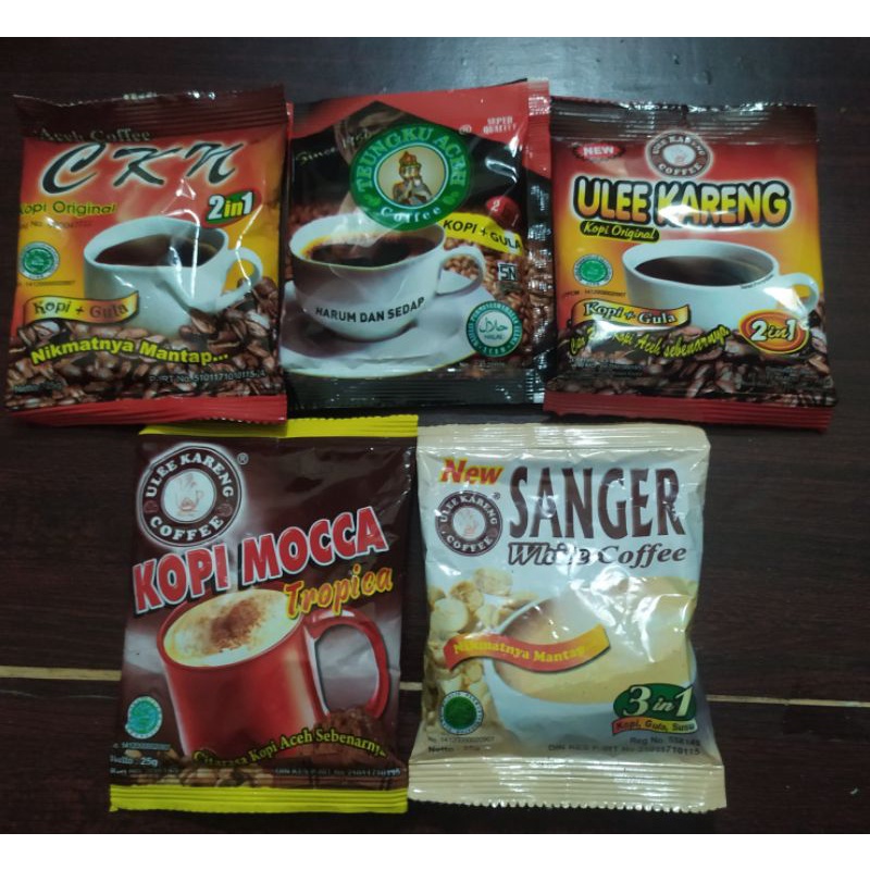 kopi aceh/kopi khas aceh/kopi aceh ckn, ulee kareng 2in2, sanger, teungku, mocca tropica/kopi ulee k