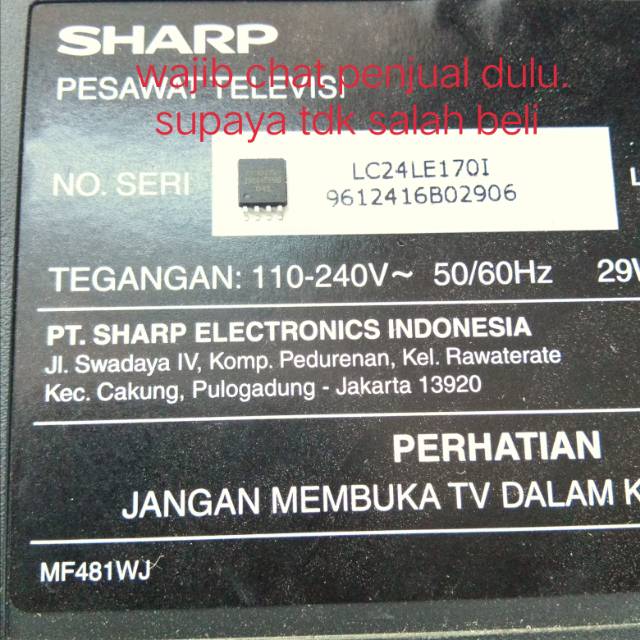 Ic eprom memory spi flash tv led sharp LC24LE170I