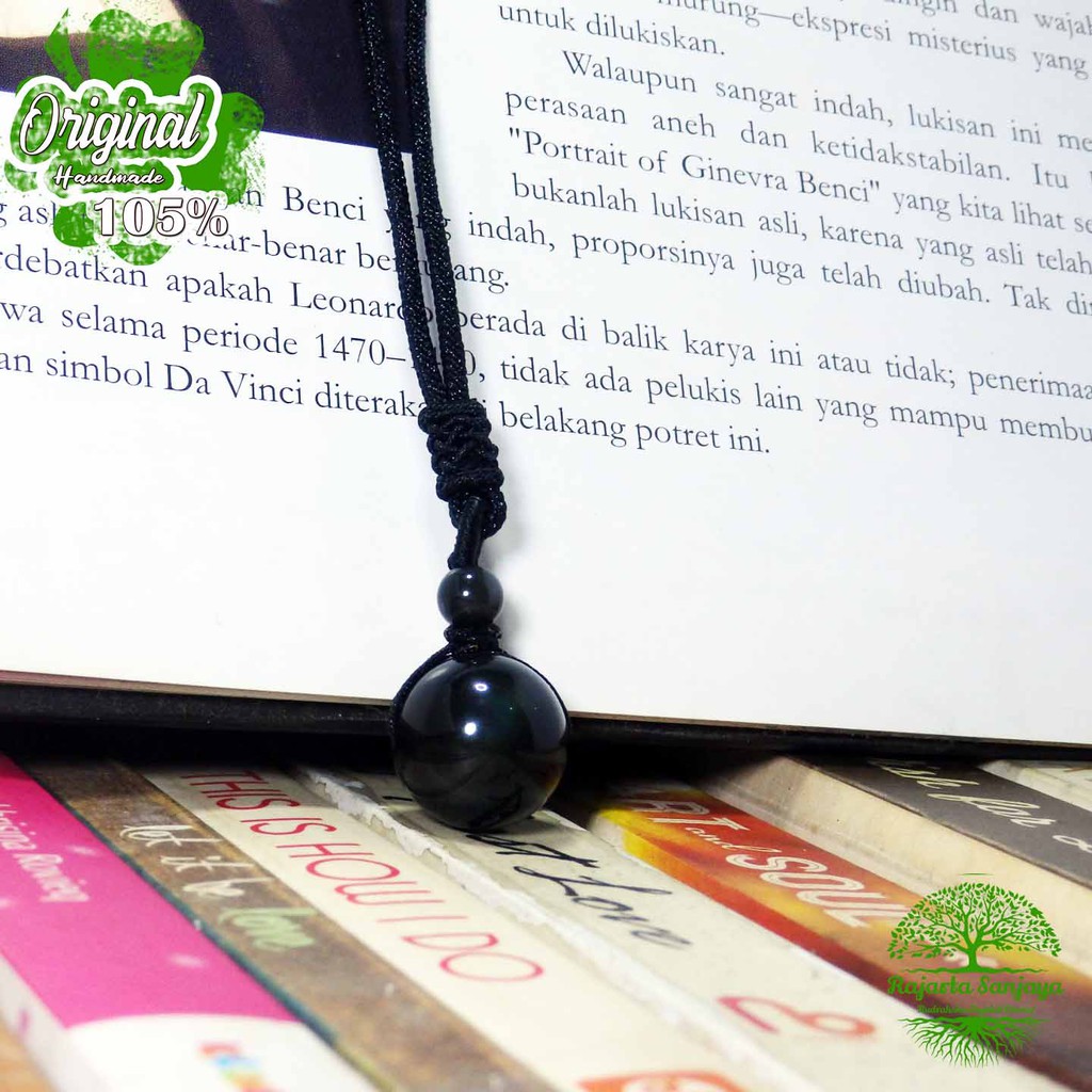 Kalung Liontin Batu Black Rainbow