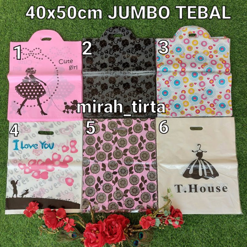 

15 LEMBAR KANTONG PLONG MOTIF JUMBO TEBAL 40X50CM. PLASTIK PLONG POND OLSHOP ONLINE SHOP