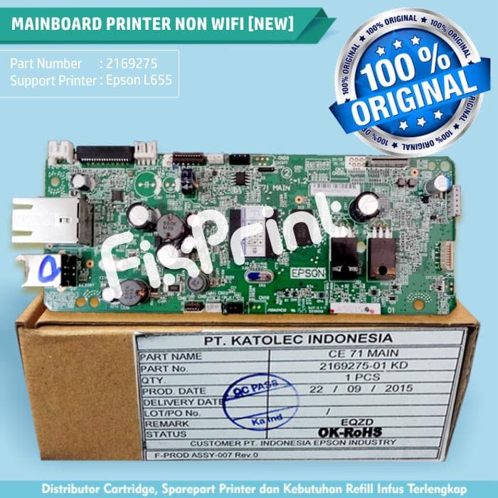 Mainboard Motherboard Printer Epson L655 Board Epson L655 Original FPS1179