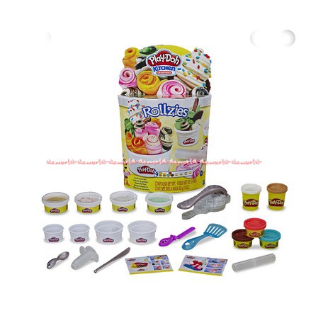 Play-doh Kitchen Rollzies Compund 9tub Ice Cream Gulung Thailand