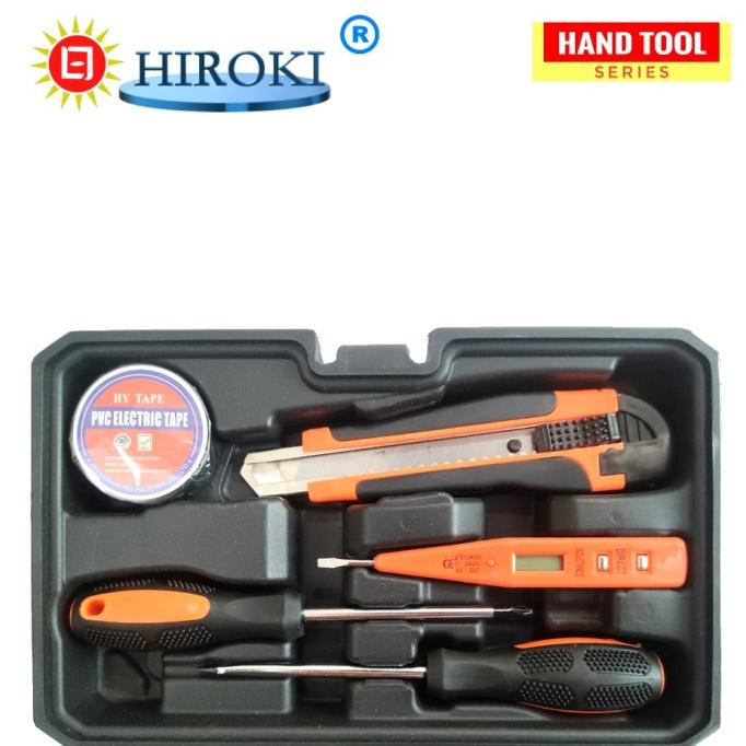 Hiroki Tool Kit Set Box Peralatan Pertukangan Hand Tools Lengkap 9 Pcs