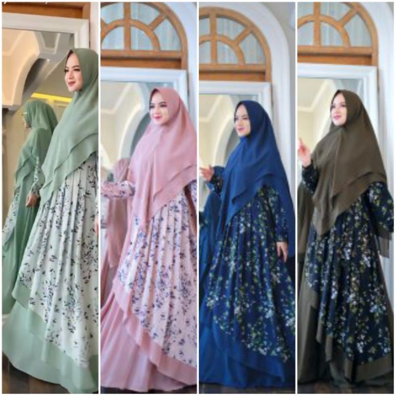 GAMIS SANIYYAH SYARI BY KANAYA GAMIS KANAYA ORI GAMIS SET KHIMAR GAMIS CERUTI