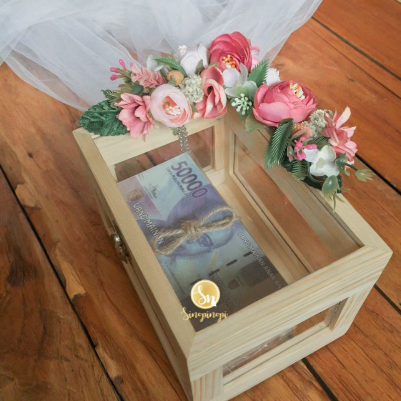 TEMPAT UANG MAHAR SEIRA | MONEY BOX KOTAK UANG KAYU | LAMARAN NIKAH WEDDING ENGAGEMENT