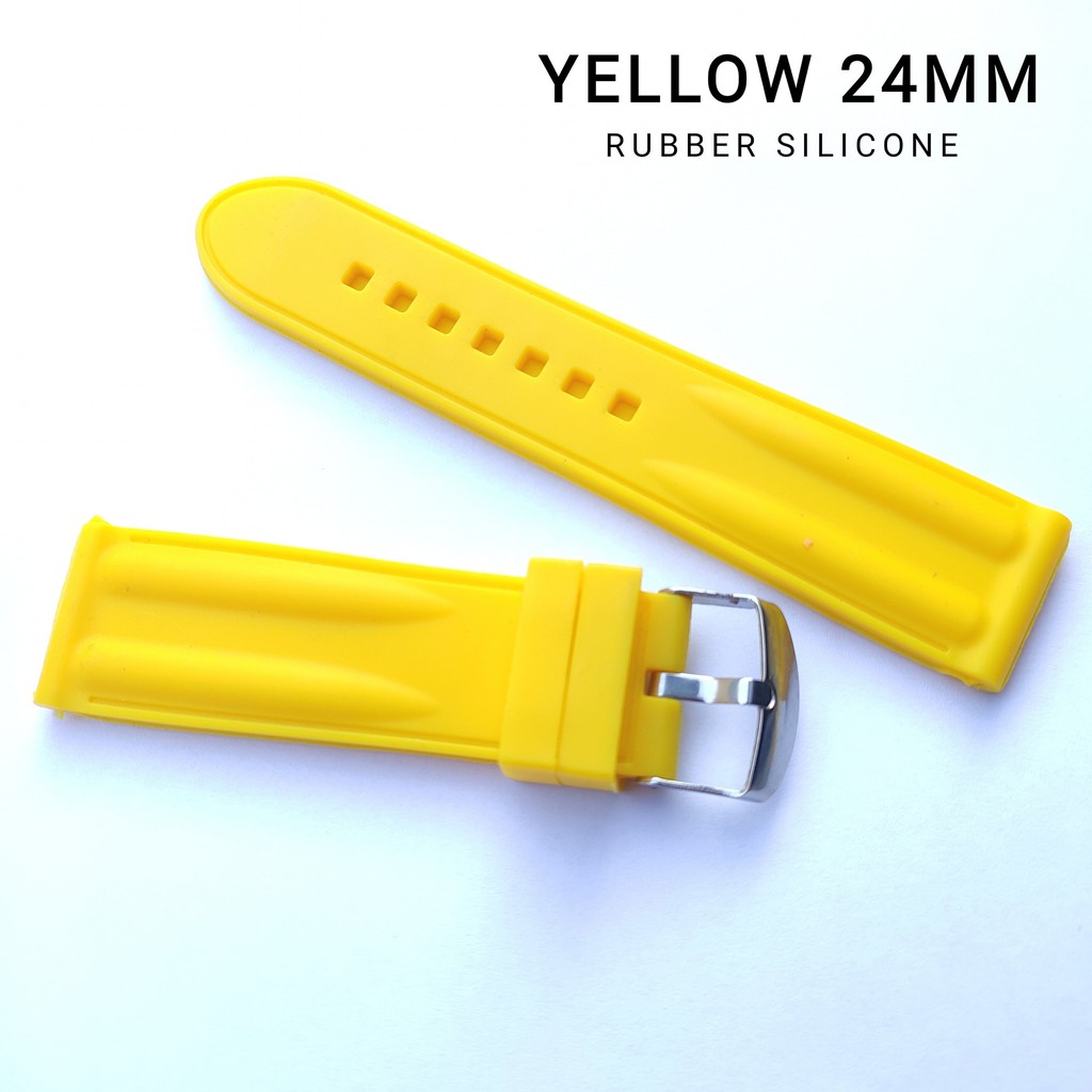 Rubber watch strap Band 24mm Yellow