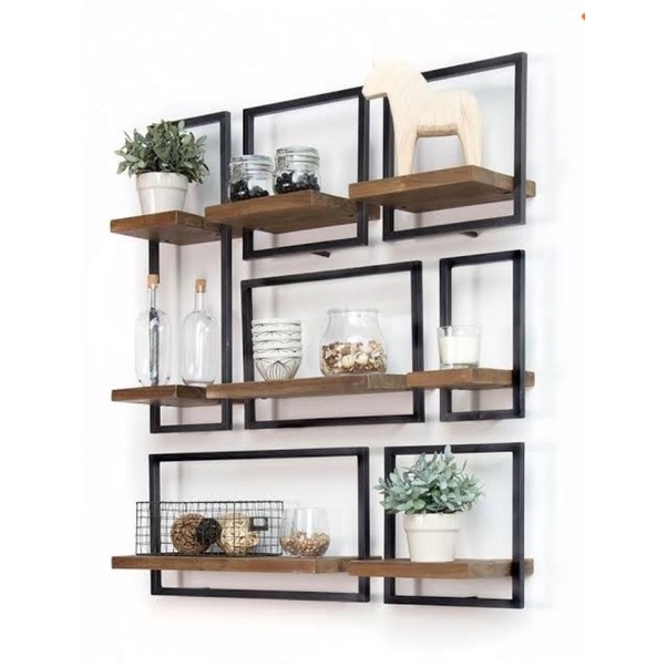 Rak pot bunga besi hiasan dekorasi tempel dinding