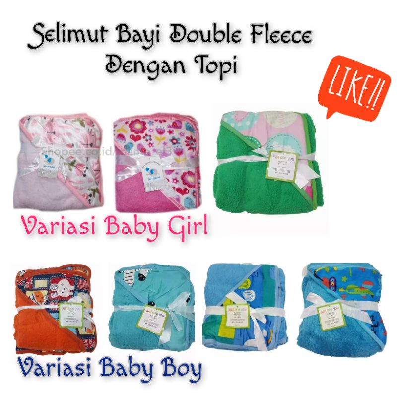 Selimut bayi double fleece hoody dengan topi Carter Love, Baby Blanket, Just One You