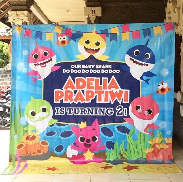 Backdrop Ulang Tahun Baby Shark II