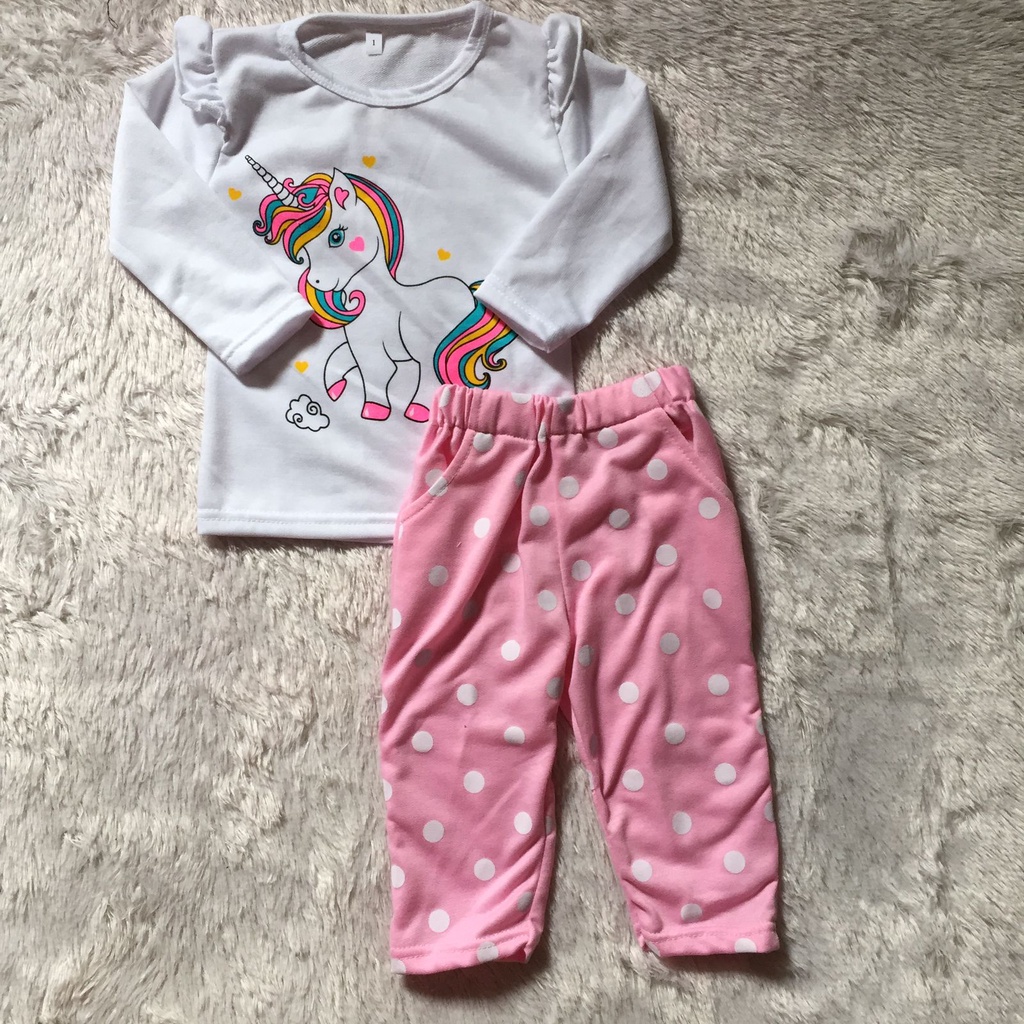 VISION ONLINE [GRATIS ONGKIR COD] SETELAN UNICORN ONDE ANAK PEREMPUAN 1 2 TAHUN MURAH/ BAJU BAYI ANAK CEWEK PEREMPUAN 1 2 TAHUN KAOS ATASAN DAN CELANA PANJANG BAHAN ANAK PEREMPUAN 12 BULAN 1 2 TAHUN MURAH KEKINIAN TERBARU LUCU IMPORT 2021 MODERN ORI PESTA