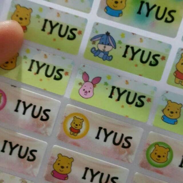 

sticker label nama waterproof size M. Pooh 5.
