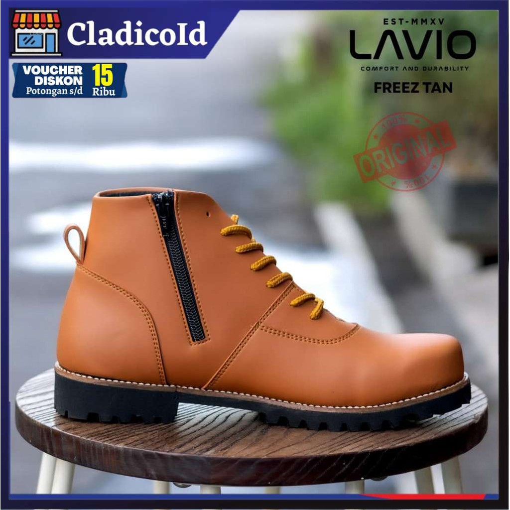 Sepatu Casua Prial Kerja Kantor Formal Safety Ujung Besi dengan Resleting Sudah di jahit LAVIO FREEZ