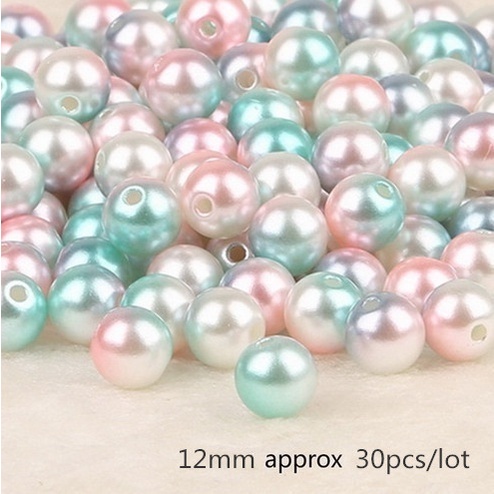 Manik-manik Mutiara Imitasi Bulat Bahan Plastik ABS Ukuran 3,4,6,8,10,12mm Untuk Membuat Perhiasan DIY