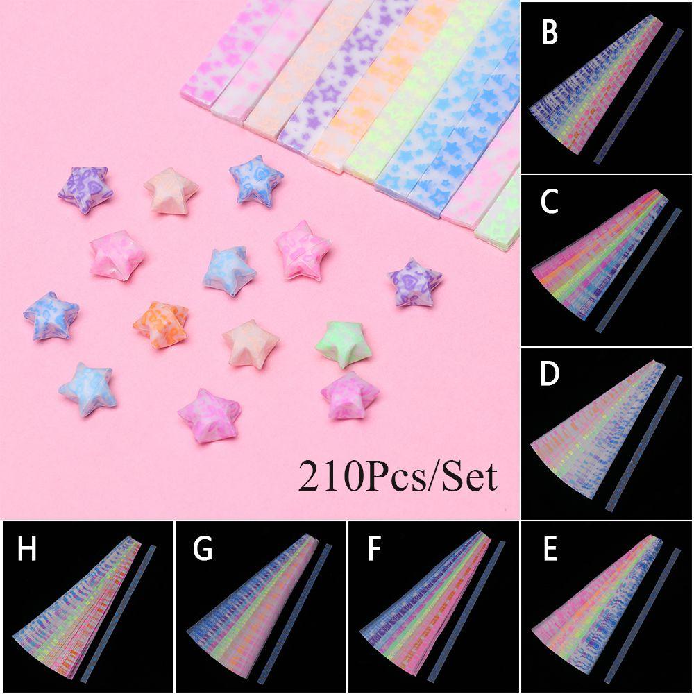 Wonder 210pcs/lot Kertas Strip Hadiah Fluorescence Best Wishes DIY Kerajinan Permen Warna Origami