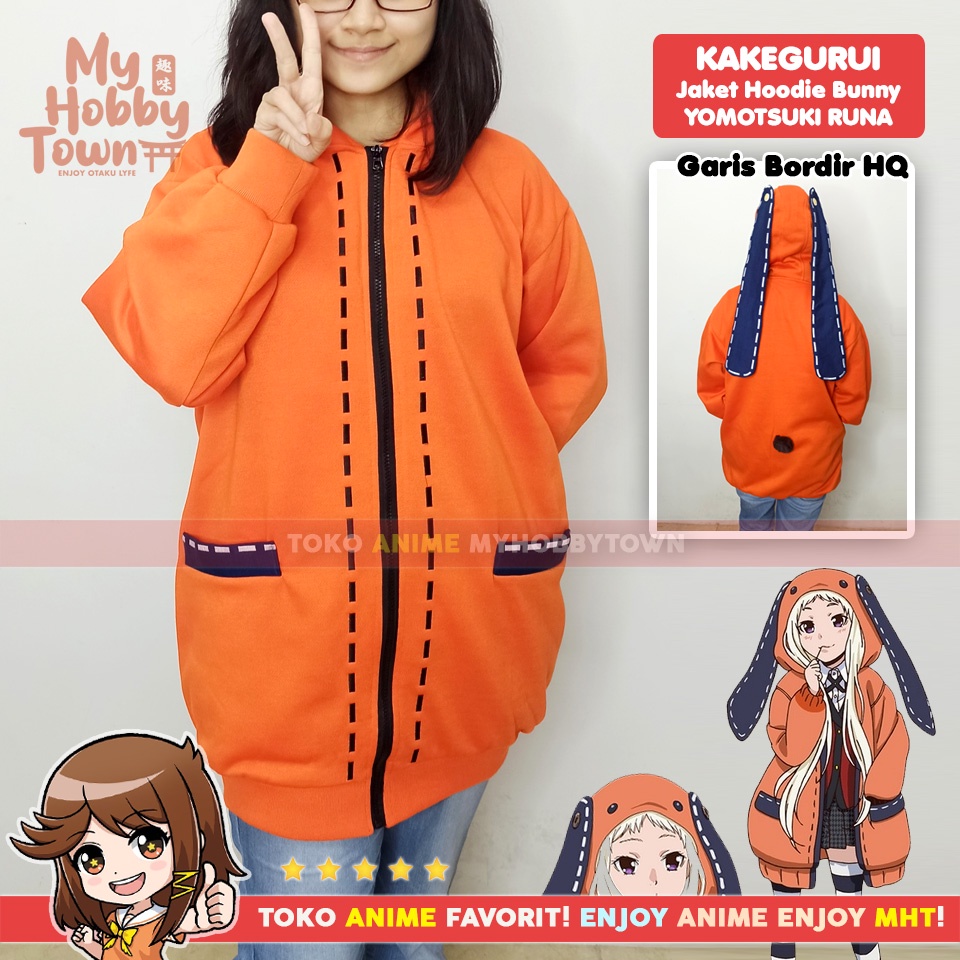 Kostum Cosplay Jaket Parka Anime Kakegurui Runa Yomozuki