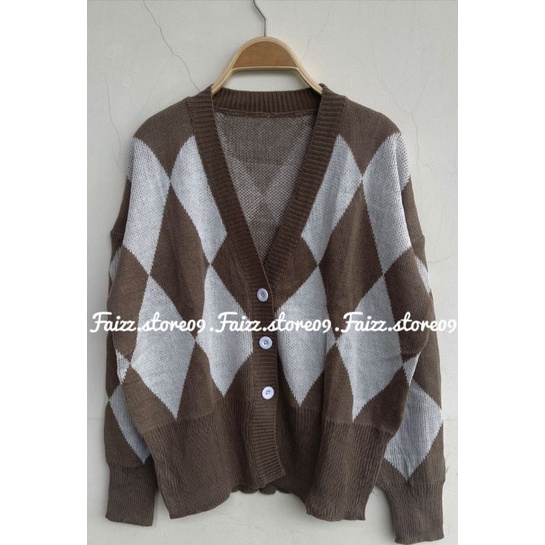 RINA CARDIGAN RAJUT MOTIF TEMPE PREMIUM/Cardigan Rajut Import Wanita STORE09 MURAH