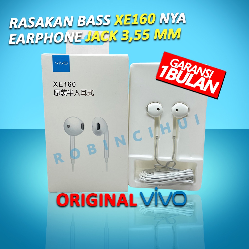 HEADSET VIVO XE160 JACK 3.5 MM ORIGINAL - EARPHONE VIVO XE160 JACK 3.5 MM - HANDSFREE VIVO XE160 JACK 3.5 MM - HEADSET VIVO - HEADSET JACK 3.5 MM - HEADSET JACK