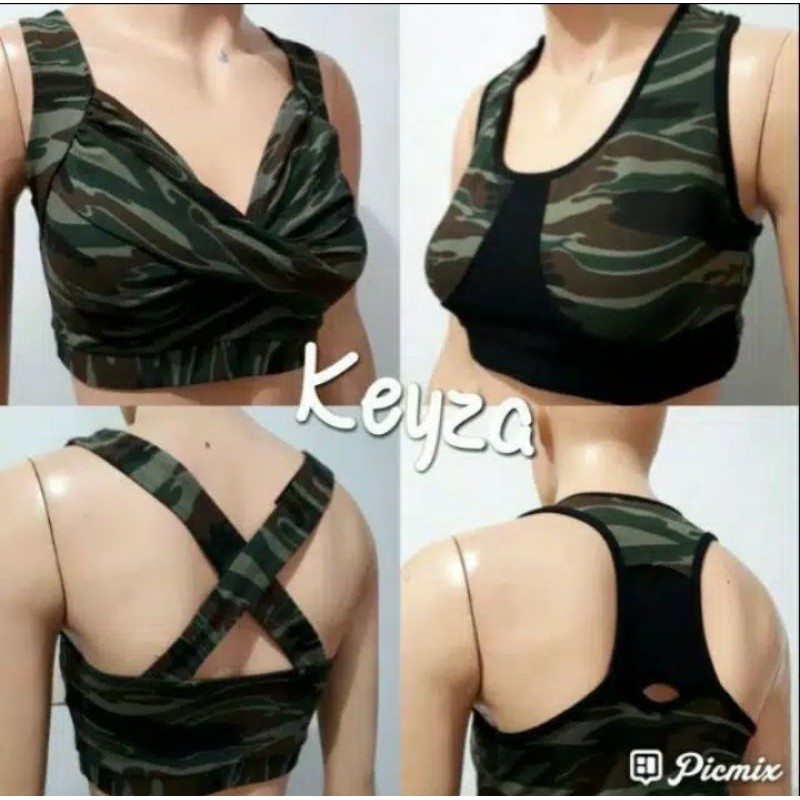 KEYZA ARMY SPORT BRA - BRA SENAM JUMBO MURAH - BRA AEROBIC JUMBO - BRA ZUMBA JUMBO - SPORT BRA JUMBO