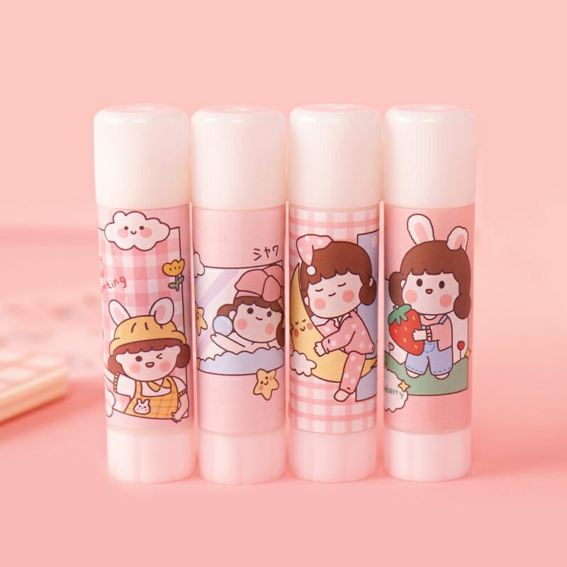 Lem Stick Anak Cewek Bear Unicorn Lucu Kertas Sekolah Alat Tulis Glue Stick