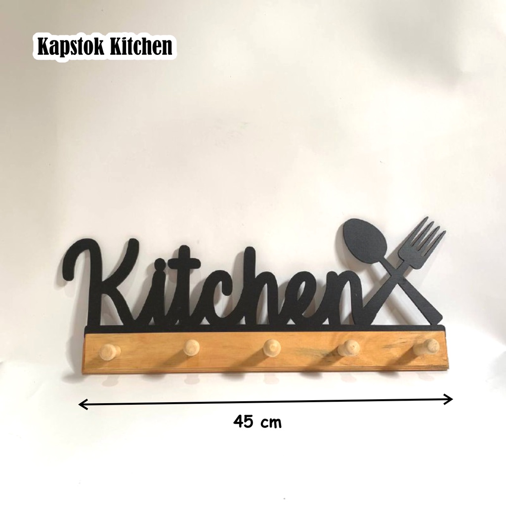 Hiasan Dinding Tulisan Kitchen/Kapstok Kitchen/Kapstok Dapur/Pajangan Dinding/Pajangan Dekorasi Ruan