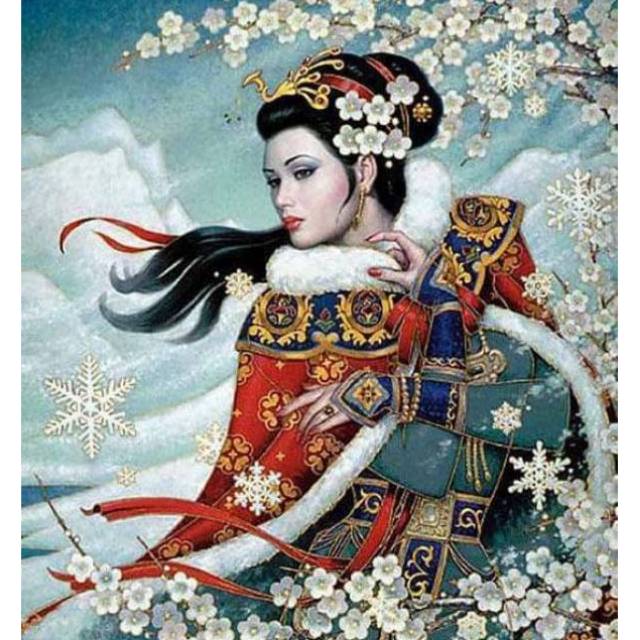 Paket kristik wanita beauty snow white japanese asia chinese cross stitch