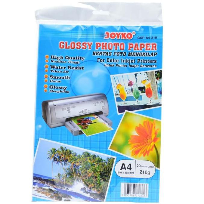 

Promo Murah !!! Kertas Foto mengkilap / Glossy Photo Paper Joyko GSP A4 210 Terbaru