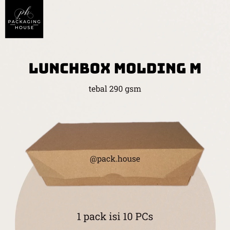 

Paper Lunch Box Molding Uk M dan Uk L | 25 pcs / pack | Lunchbox Coklat |