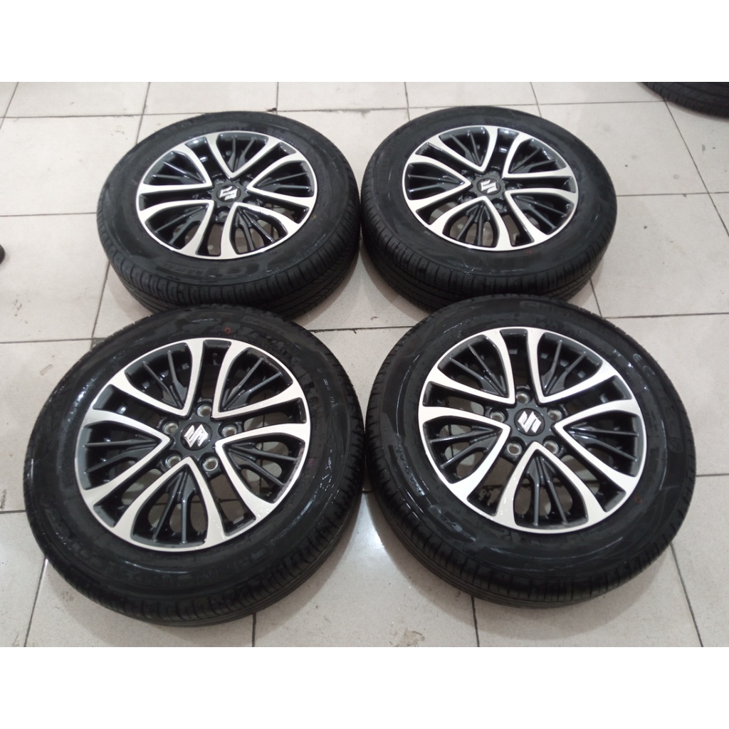 Velg Mobil Bekas Pelek Ori Copotan NEW ERTIGA RING 15 Hole 5X114,3 Lebar 5.5 + Ban GT-Radial 185 65 