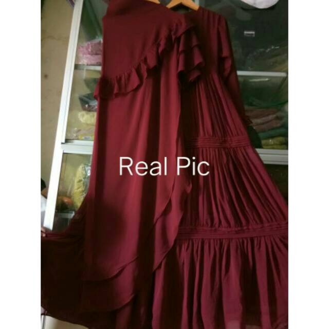 Syari set khimar bahan ceruty premium