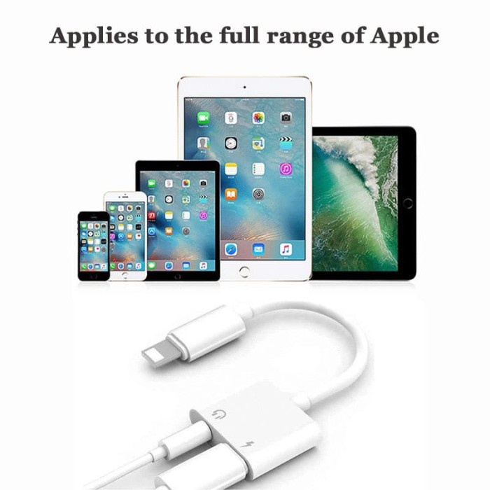 Adapter Lightning to AUX 3.5mm Headphone + Lightning for iPhone