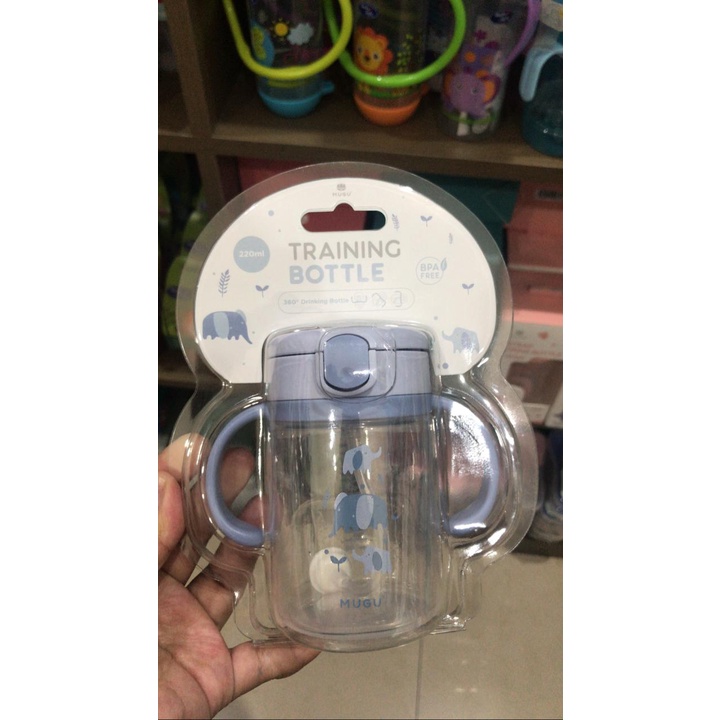 Mooimom x Mugu Training Bottle 330ml blue and pink