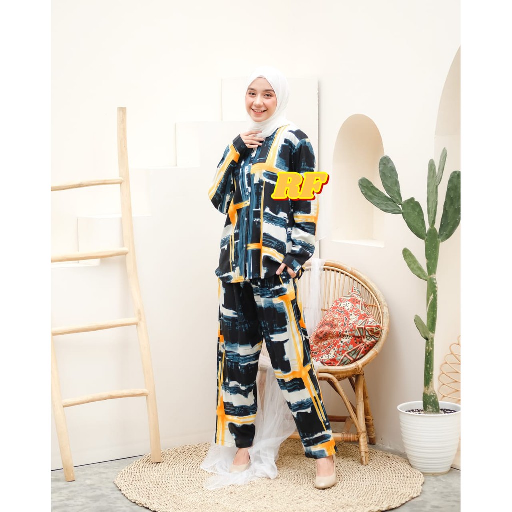 Daisy one set pajamas / motif terbaru VOL. 2 / setelan rayon premium adem /  setelan wanita