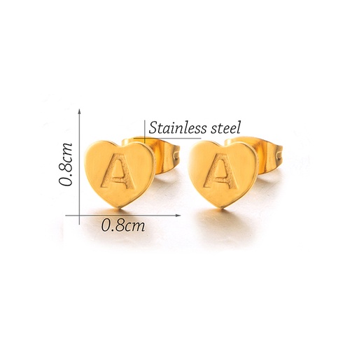 LRC Anting Tusuk Fashion A English Alphabet Earrings V83735