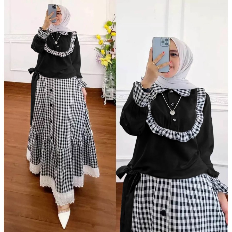 Gamis Wanita Syari Jumbo Longdress Perempuan Remaja Busui Friendly Dress Outfit Murah Adem Terbaru 2